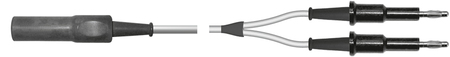 ЕН334-1 Кабель для подключения биполярных электродов. Инструментальная часть - подключение ножниц (коаксиальный разъем). Аппаратная часть - два штекера 4 мм. Длина кабеля - 3 м