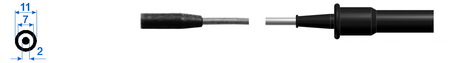 ЕН347-3 Кабель к монополярным инструментам. Инструментальная часть - подключение к резектоскопам. Аппаратная часть - защищенный штекер 4 мм (ФОТЕК, MARTIN). Длина кабеля - 3 м