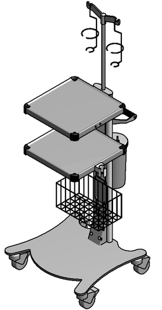 ЕН395 Столик аппаратный с набором приспособлений (корзина, инфузийная стойка, держатель УЗ узла)