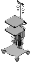 ЕН395-1 Столик аппаратный с набором приспособлений (корзина, инфузийная стойка, держатель УЗ узла, держатель банки, банка)